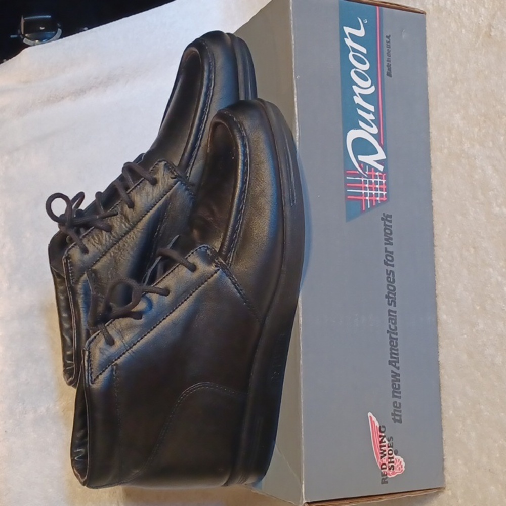 Red Wing work boots men's shoes size 9.5 new vintage shoes black leather